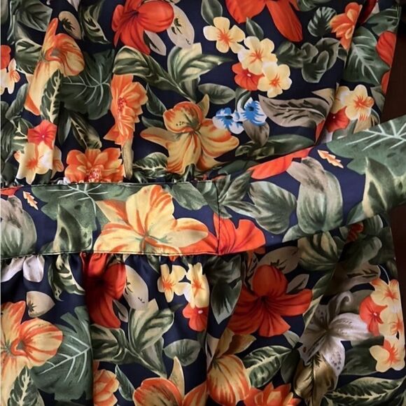 Michelle Louise Silky Floral Bathrobe Belted Vibrant Fall Colors - Picture 6 of 8